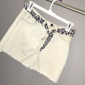 White Golf Skirt With Cheetah Light Fabric Belt